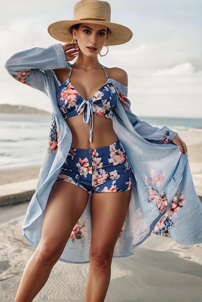 3 pieces sexy print bikini women high waist swimsuit cover up swimwear female lady bathing suit swimming summer beachwear 119689