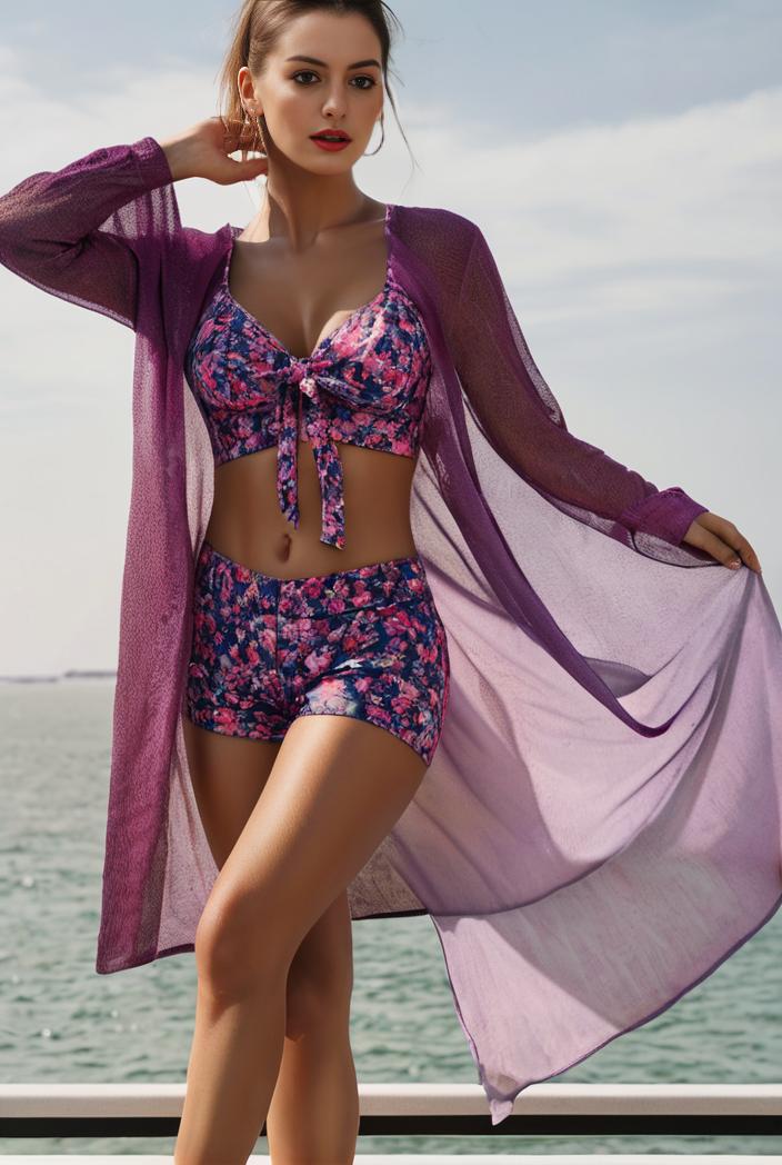 3 pieces sexy print bikini women high waist swimsuit cover up swimwear female lady bathing suit swimming summer beachwear 119743