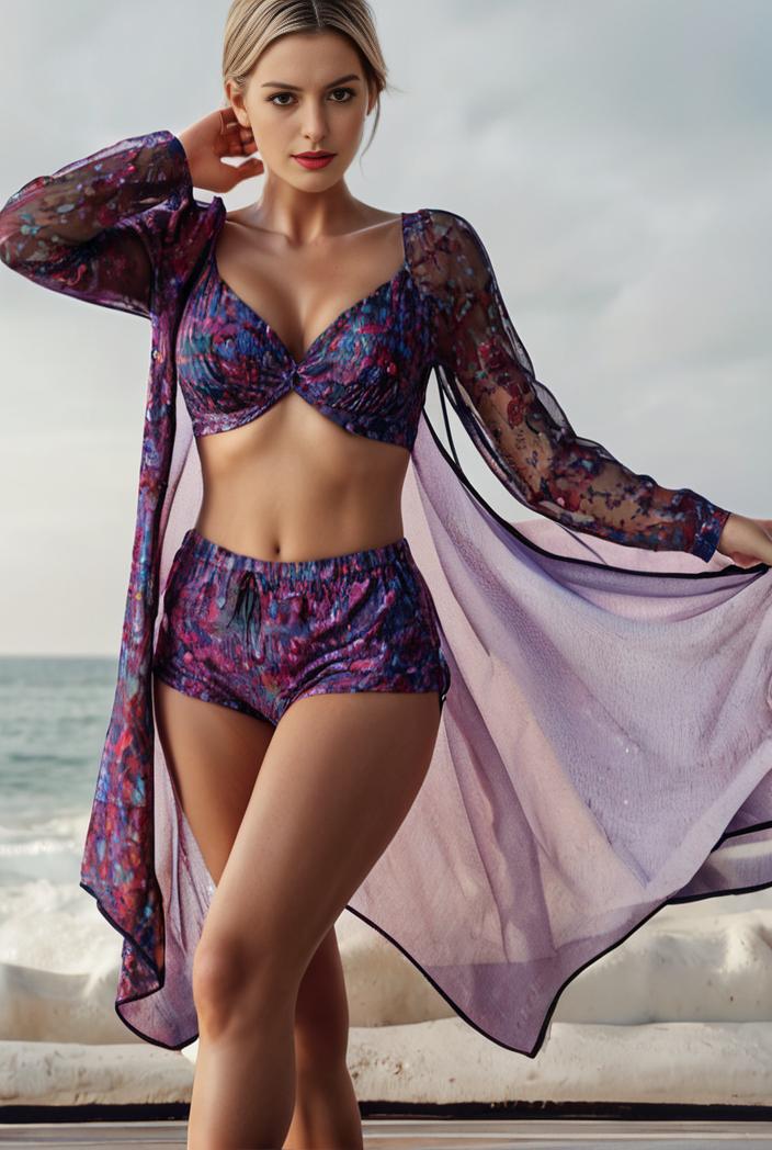 3 pieces sexy print bikini women high waist swimsuit cover up swimwear female lady bathing suit swimming summer beachwear 127140