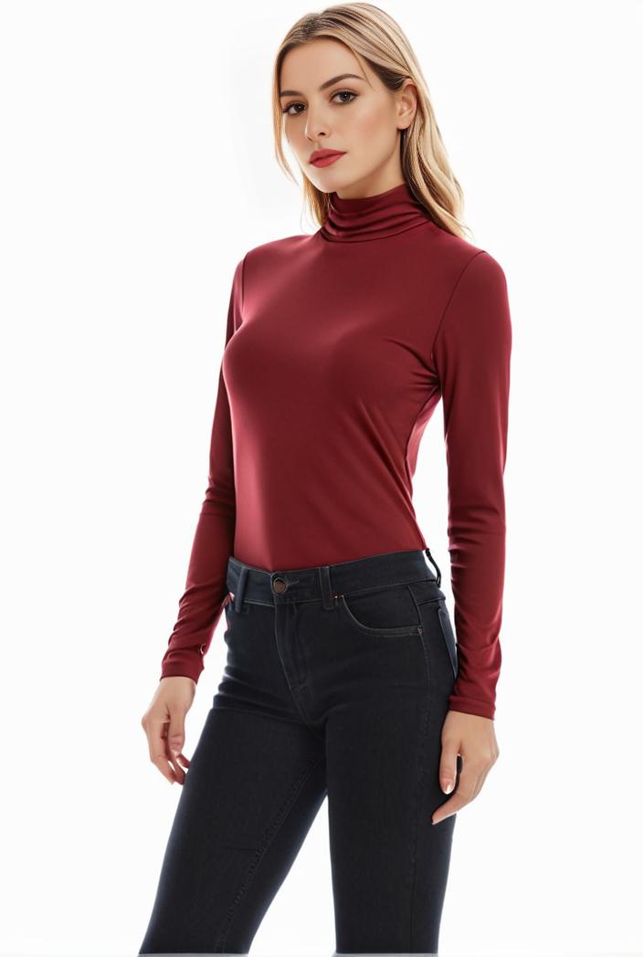 3 sets of turtleneck tees comfy long sleeve shirt perfect for spring autumn women s apparel 112343