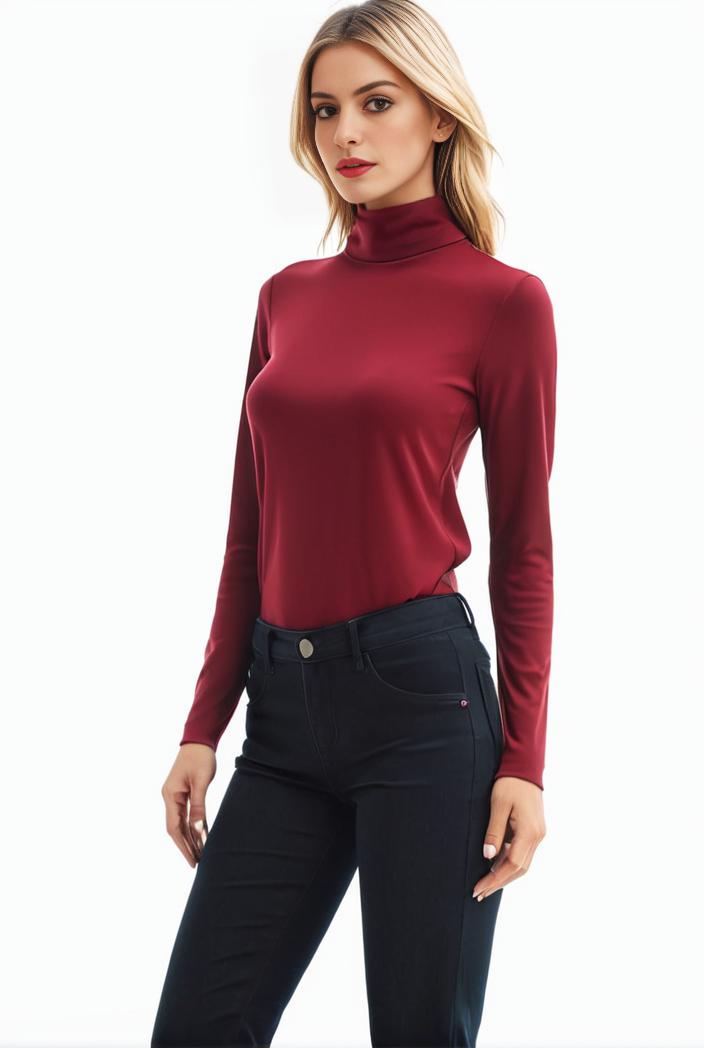 3 sets of turtleneck tees comfy long sleeve shirt perfect for spring autumn women s apparel 112344