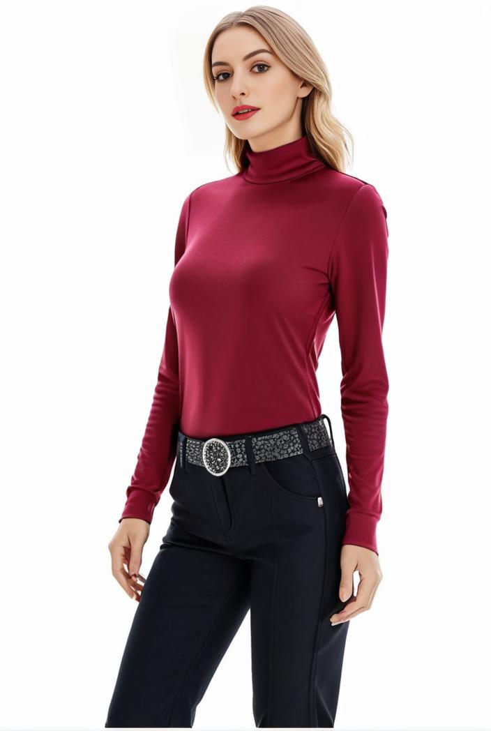 3 sets of turtleneck tees comfy long sleeve shirt perfect for spring autumn women s apparel 112345