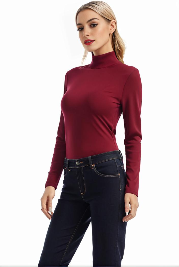 3 sets of turtleneck tees comfy long sleeve shirt perfect for spring autumn women s apparel 112348
