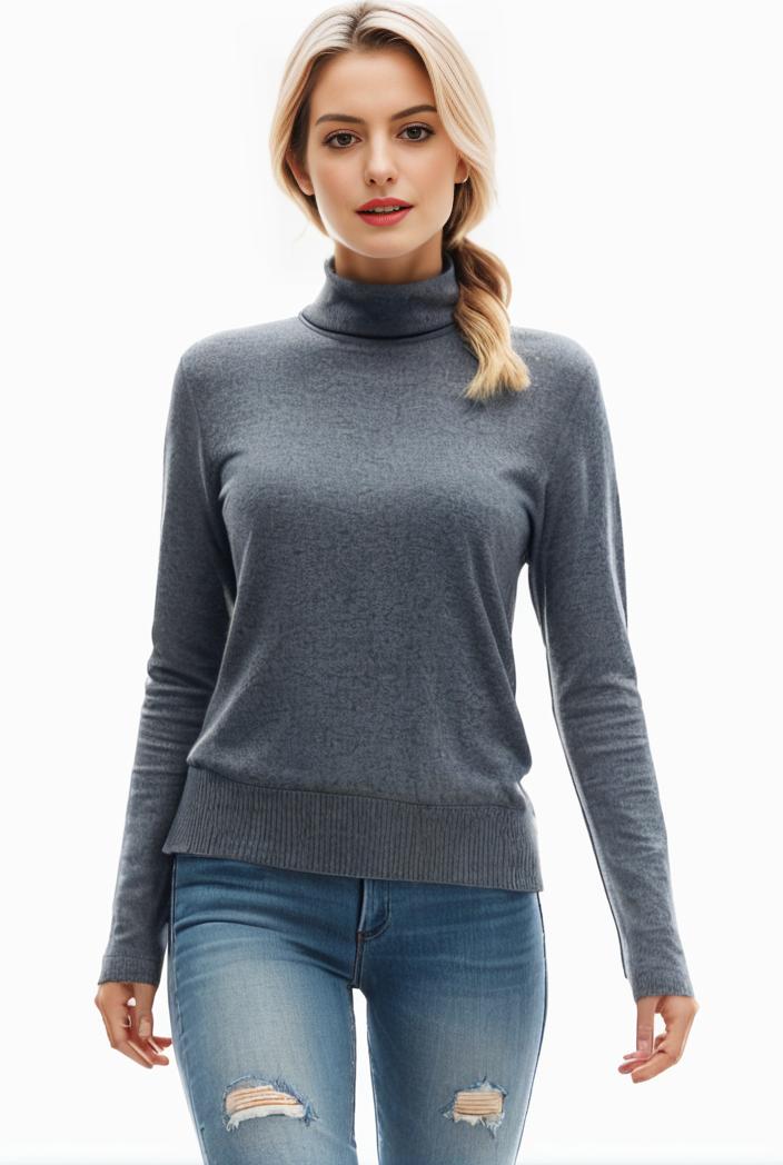 3 sets of turtleneck tees comfy long sleeve shirt perfect for spring autumn women s apparel 112346