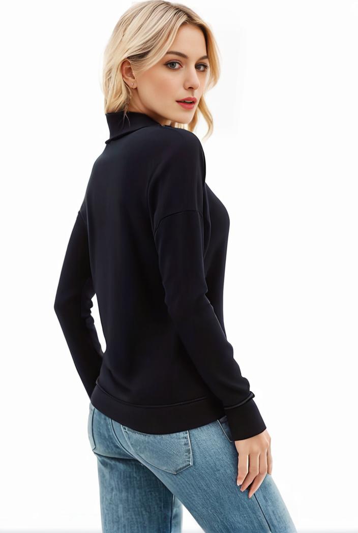3 sets of turtleneck tees comfy long sleeve shirt perfect for spring autumn women s apparel 112368