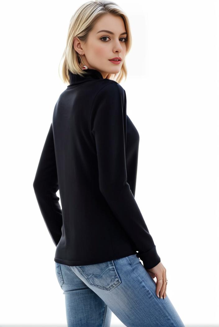 3 sets of turtleneck tees comfy long sleeve shirt perfect for spring autumn women s apparel 112371