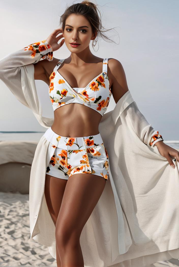 3 pieces sexy print bikini women high waist swimsuit cover up swimwear female lady bathing suit swimming summer beachwear 118704