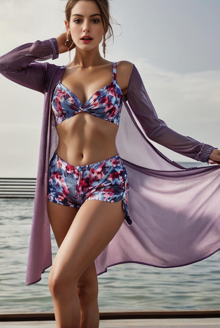 3 pieces sexy print bikini women high waist swimsuit cover up swimwear female lady bathing suit swimming summer beachwear 118710