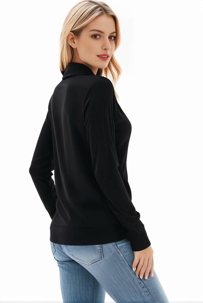 3 sets of turtleneck tees comfy long sleeve shirt perfect for spring autumn women s apparel 118777