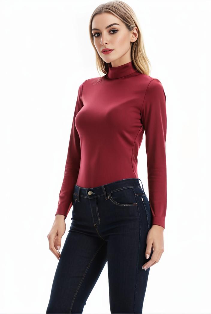 3 sets of turtleneck tees comfy long sleeve shirt perfect for spring autumn women s apparel 107668