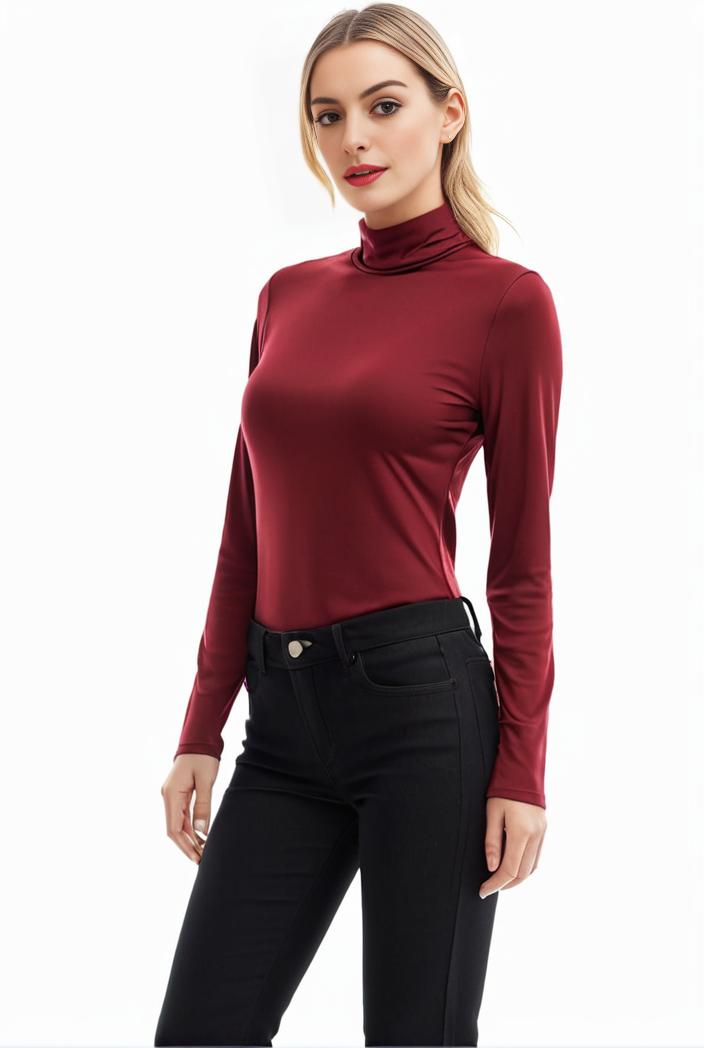 3 sets of turtleneck tees comfy long sleeve shirt perfect for spring autumn women s apparel 107670