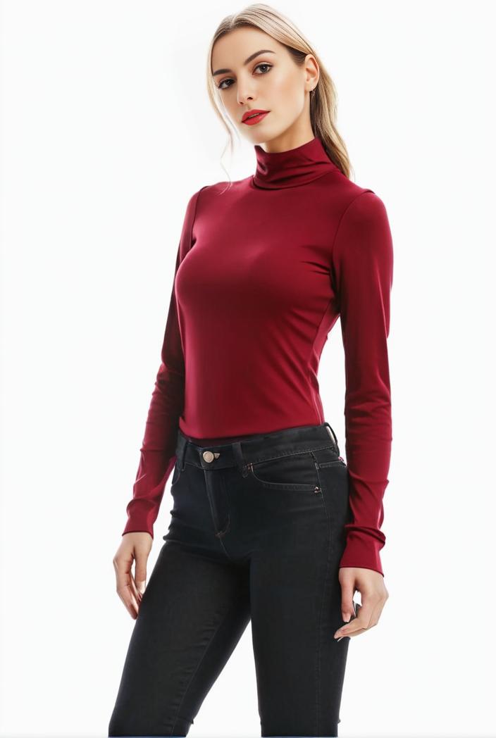 3 sets of turtleneck tees comfy long sleeve shirt perfect for spring autumn women s apparel 107675