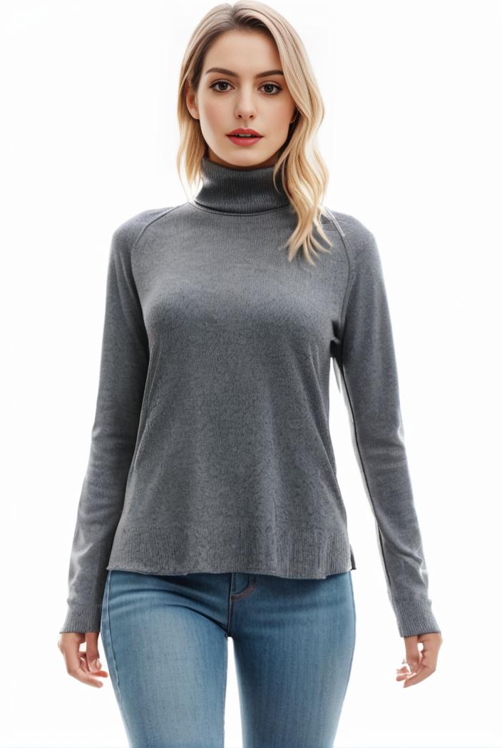 3 sets of turtleneck tees comfy long sleeve shirt perfect for spring autumn women s apparel 107676