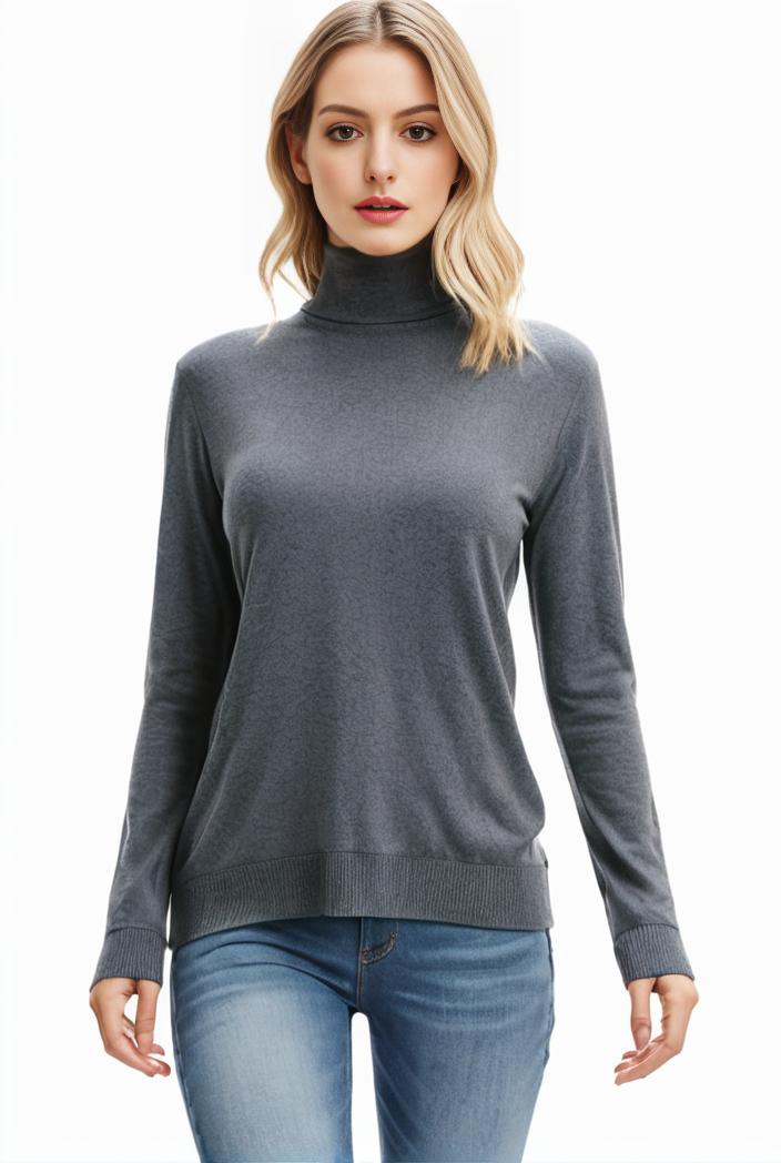 3 sets of turtleneck tees comfy long sleeve shirt perfect for spring autumn women s apparel 107681
