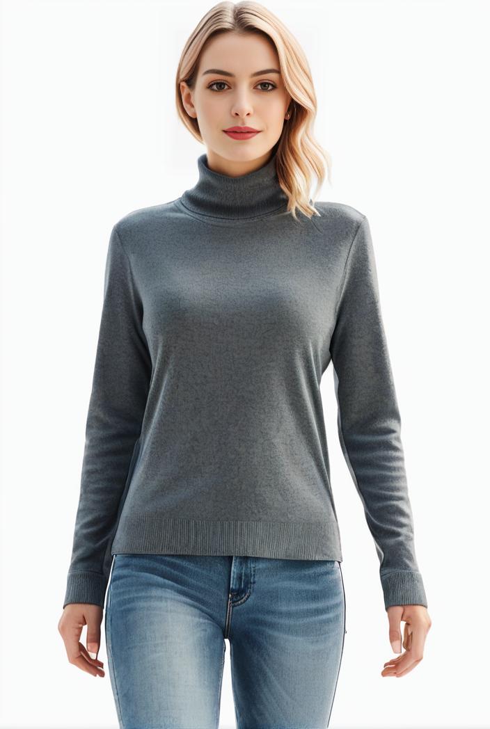 3 sets of turtleneck tees comfy long sleeve shirt perfect for spring autumn women s apparel 107682