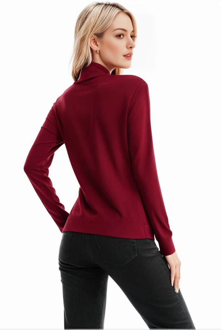 3 sets of turtleneck tees comfy long sleeve shirt perfect for spring autumn women s apparel 107688