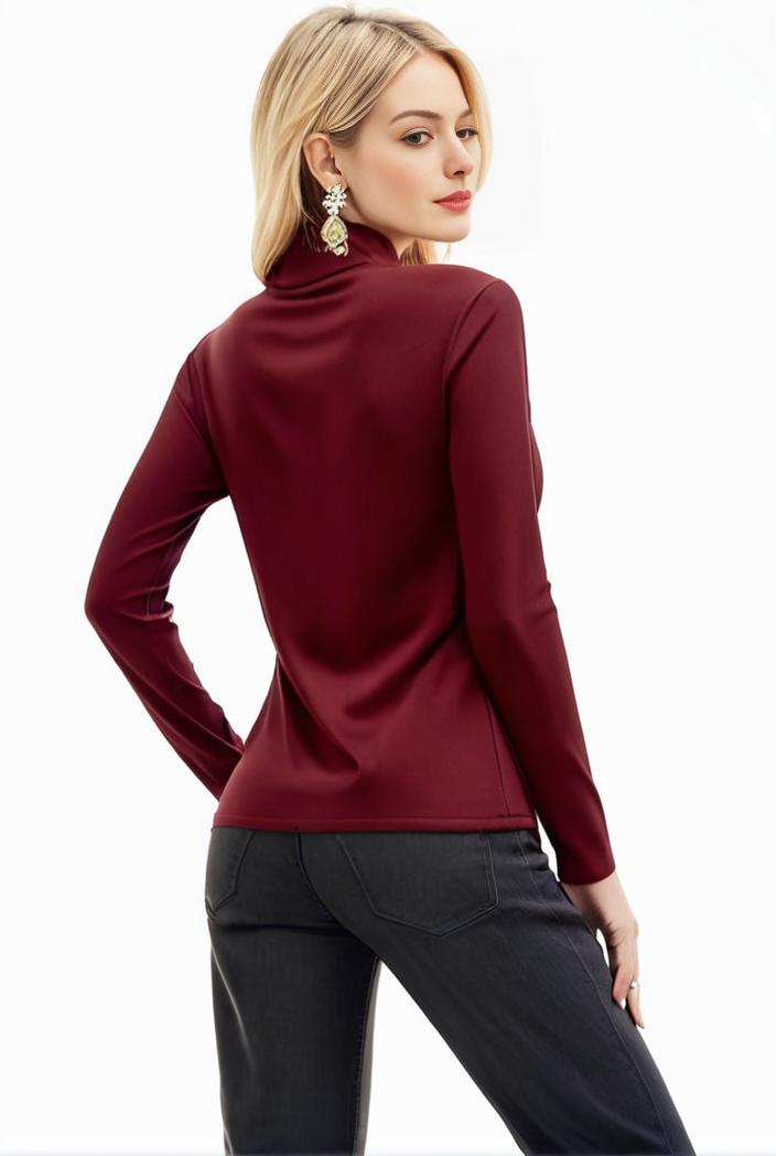 3 sets of turtleneck tees comfy long sleeve shirt perfect for spring autumn women s apparel 107691