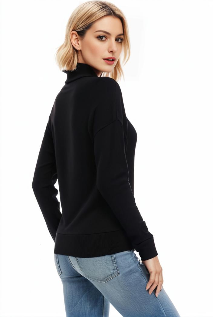 3 sets of turtleneck tees comfy long sleeve shirt perfect for spring autumn women s apparel 107693