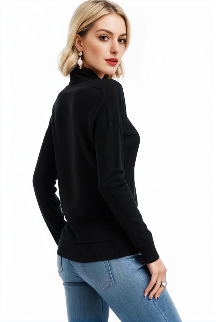 3 sets of turtleneck tees comfy long sleeve shirt perfect for spring autumn women s apparel 107694