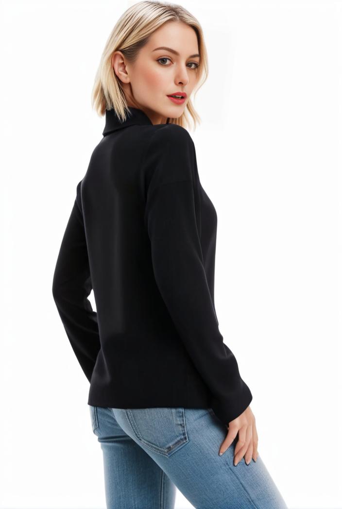 3 sets of turtleneck tees comfy long sleeve shirt perfect for spring autumn women s apparel 107696