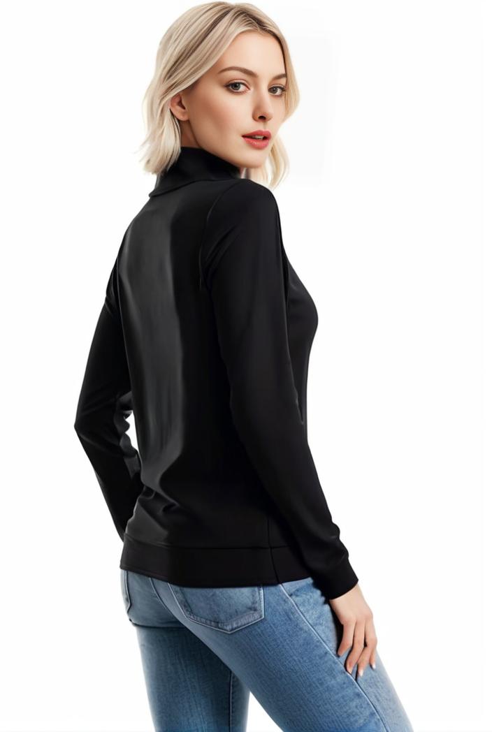 3 sets of turtleneck tees comfy long sleeve shirt perfect for spring autumn women s apparel 107697