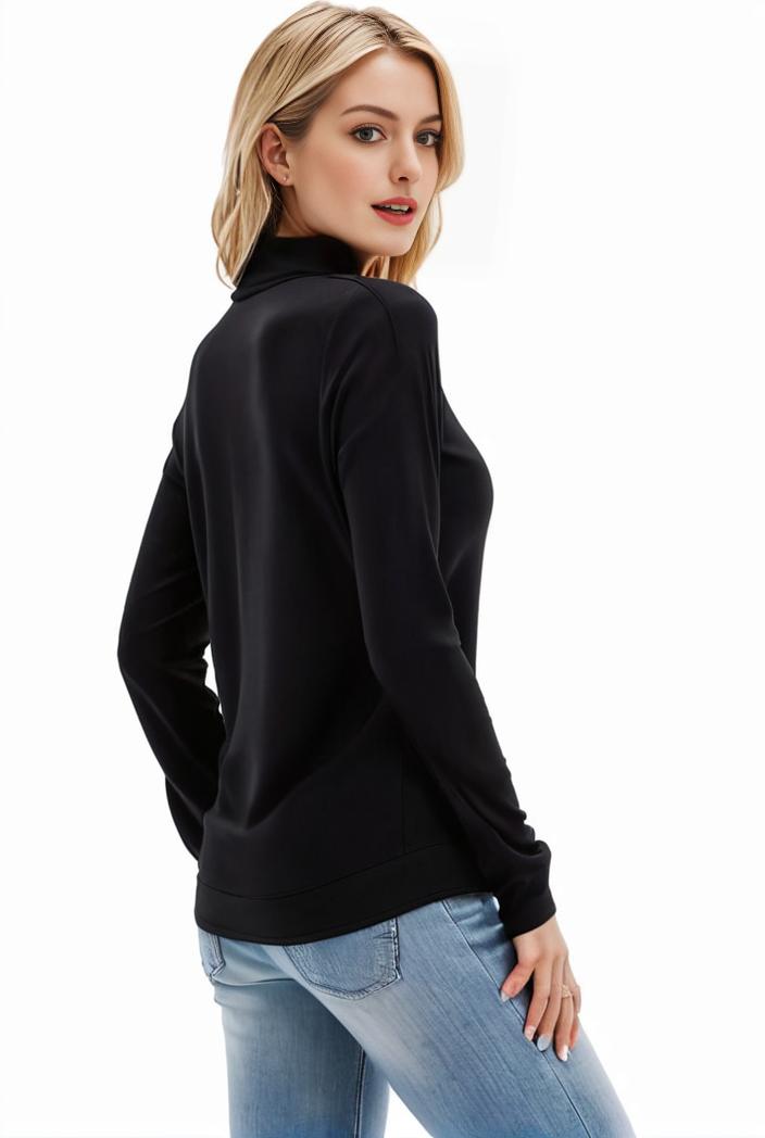 3 sets of turtleneck tees comfy long sleeve shirt perfect for spring autumn women s apparel 107698