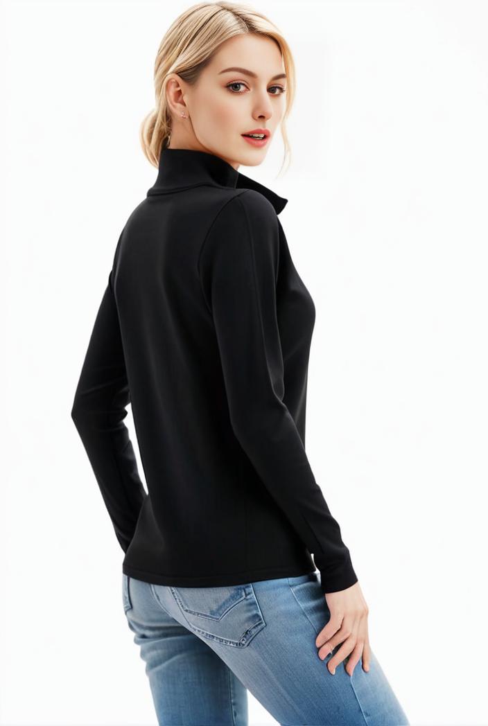 3 sets of turtleneck tees comfy long sleeve shirt perfect for spring autumn women s apparel 107699
