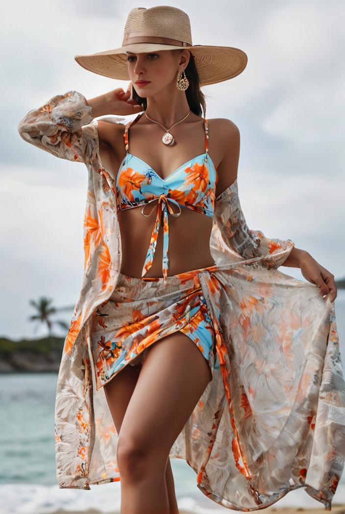 3 pieces sexy print bikini women high waist swimsuit cover up swimwear female lady bathing suit swimming summer beachwear 101596
