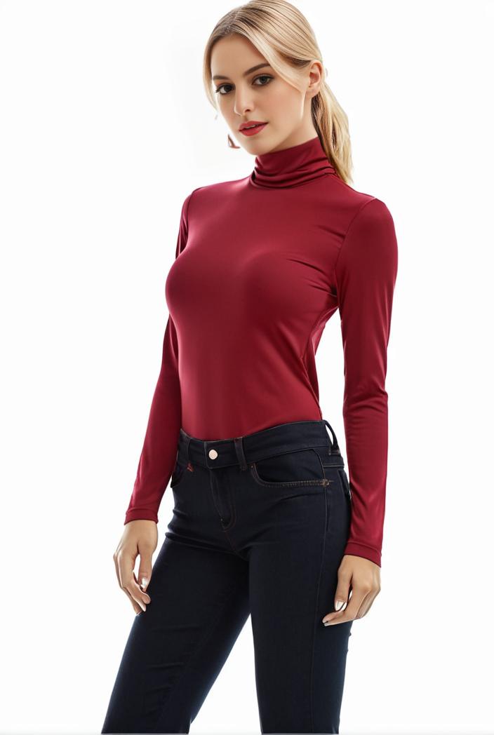 3 sets of turtleneck tees comfy long sleeve shirt perfect for spring autumn women s apparel 101622