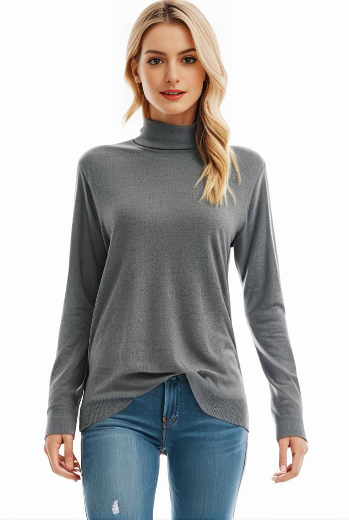 3 sets of turtleneck tees comfy long sleeve shirt perfect for spring autumn women s apparel 101629