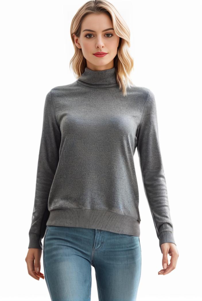 3 sets of turtleneck tees comfy long sleeve shirt perfect for spring autumn women s apparel 101631