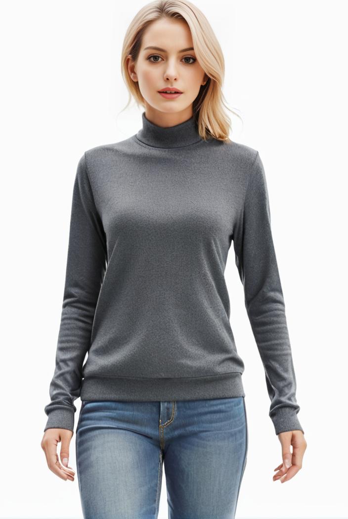 3 sets of turtleneck tees comfy long sleeve shirt perfect for spring autumn women s apparel 101632