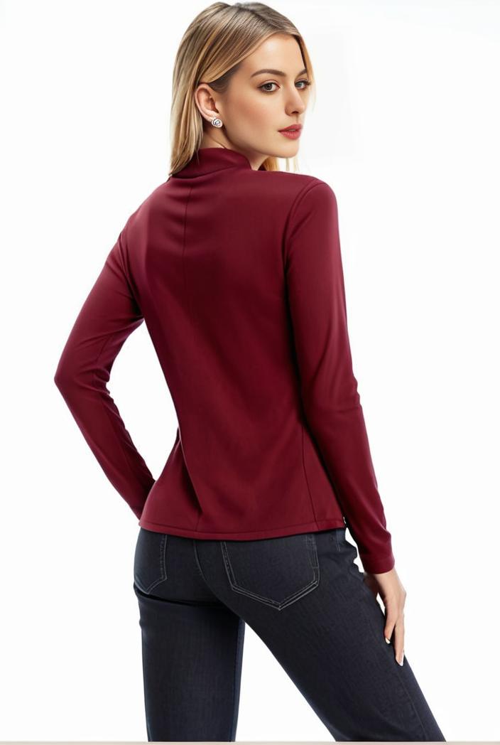 3 sets of turtleneck tees comfy long sleeve shirt perfect for spring autumn women s apparel 101642