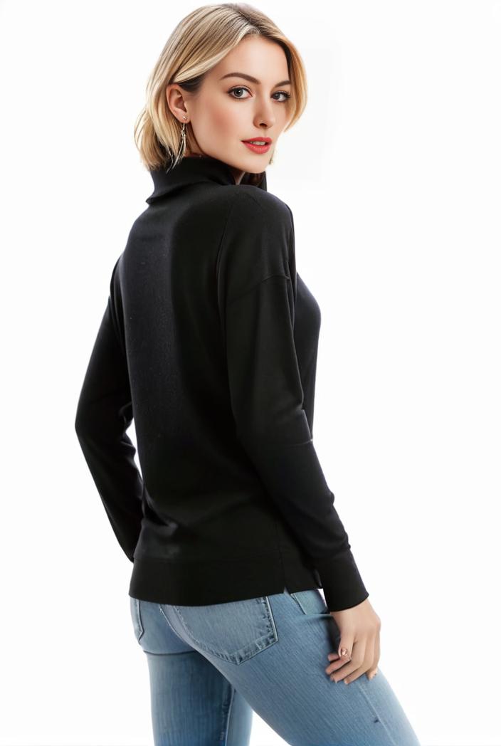 3 sets of turtleneck tees comfy long sleeve shirt perfect for spring autumn women s apparel 101647