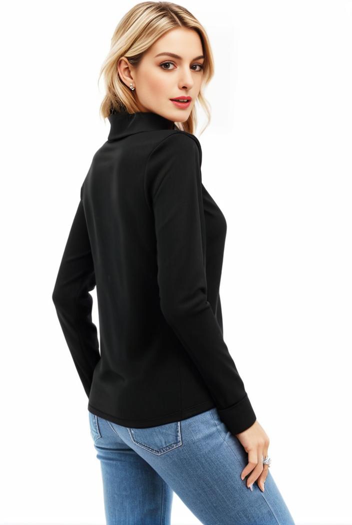 3 sets of turtleneck tees comfy long sleeve shirt perfect for spring autumn women s apparel 101652