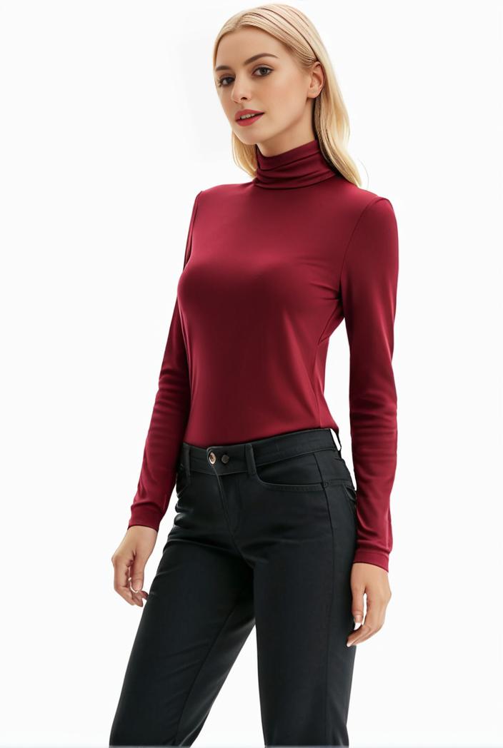 3 sets of turtleneck tees comfy long sleeve shirt perfect for spring autumn women s apparel 136805