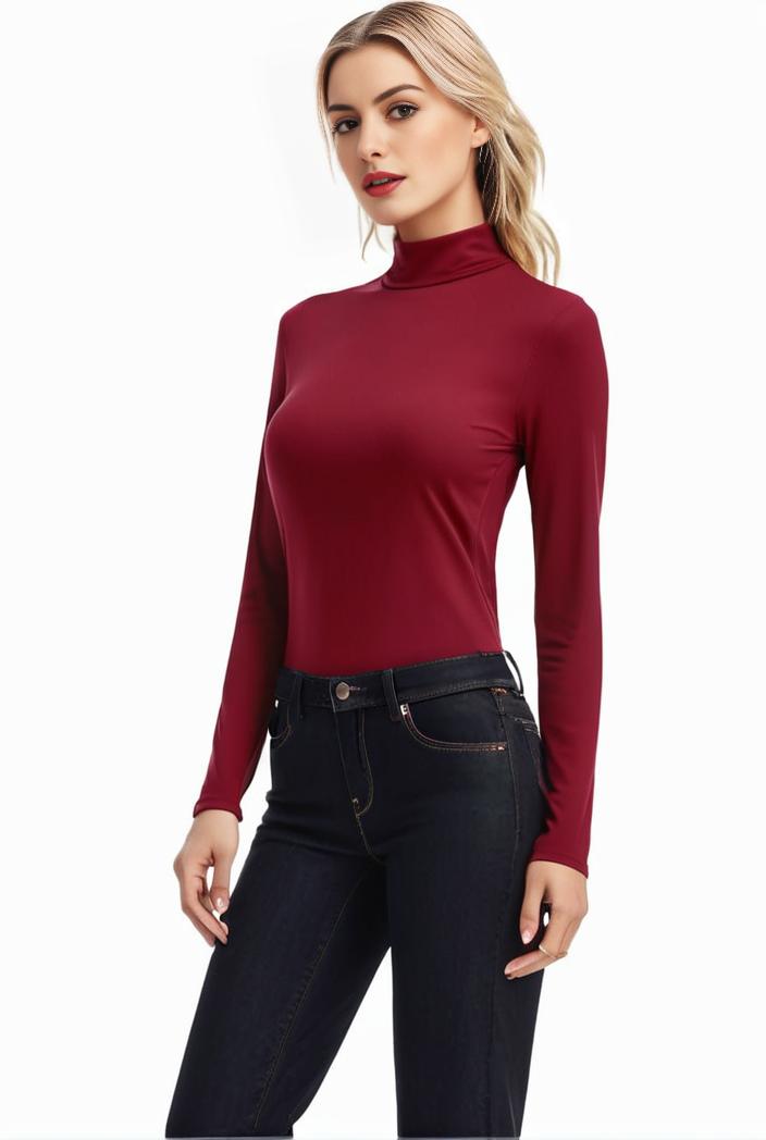 3 sets of turtleneck tees comfy long sleeve shirt perfect for spring autumn women s apparel 136809