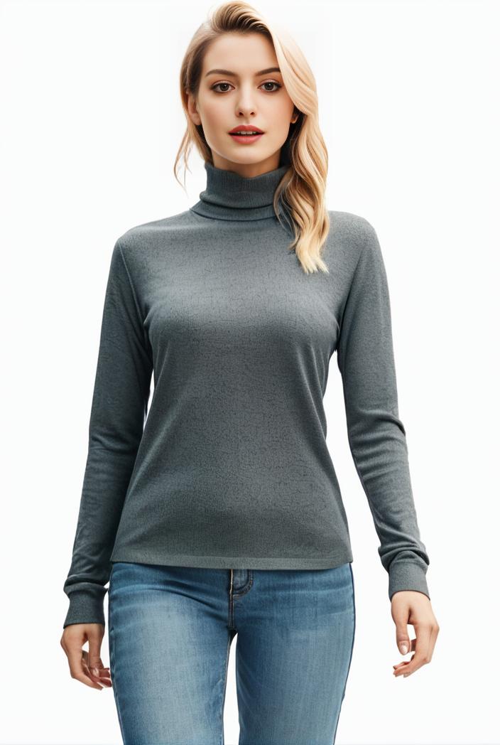 3 sets of turtleneck tees comfy long sleeve shirt perfect for spring autumn women s apparel 136811