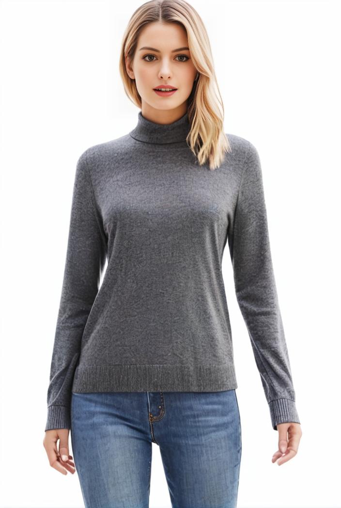 3 sets of turtleneck tees comfy long sleeve shirt perfect for spring autumn women s apparel 136814