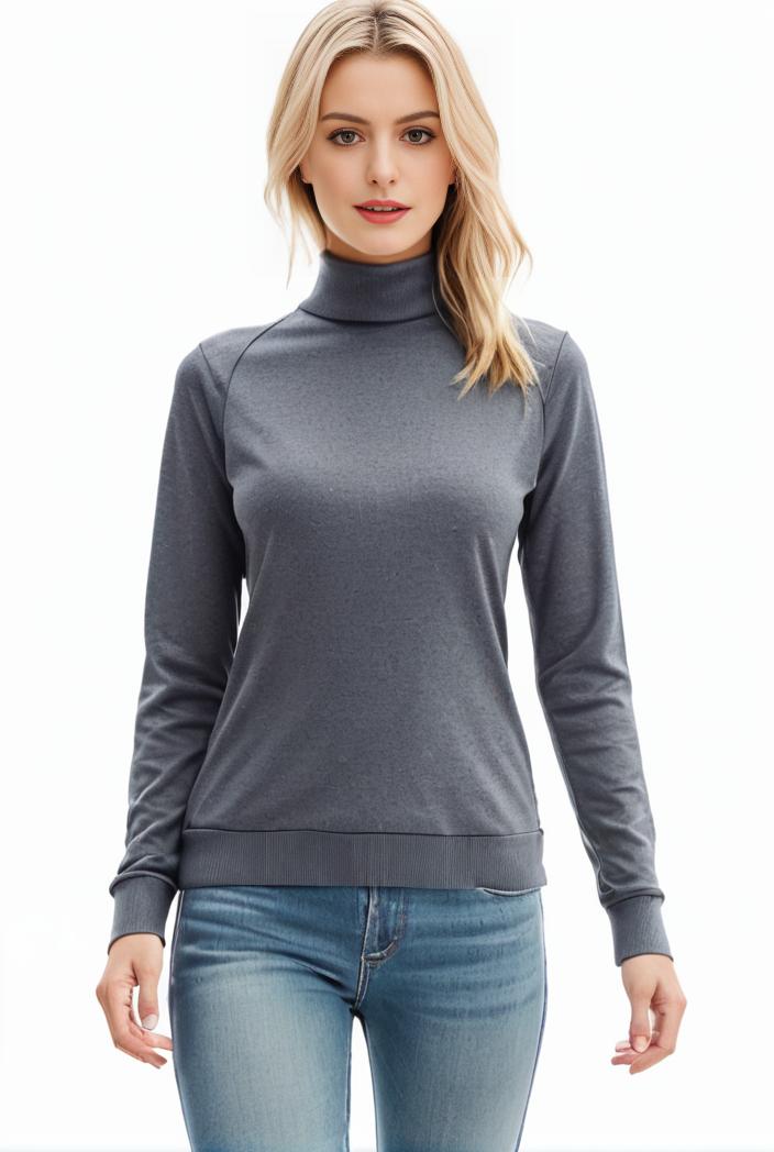 3 sets of turtleneck tees comfy long sleeve shirt perfect for spring autumn women s apparel 136815