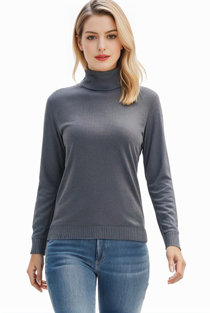 3 sets of turtleneck tees comfy long sleeve shirt perfect for spring autumn women s apparel 136817