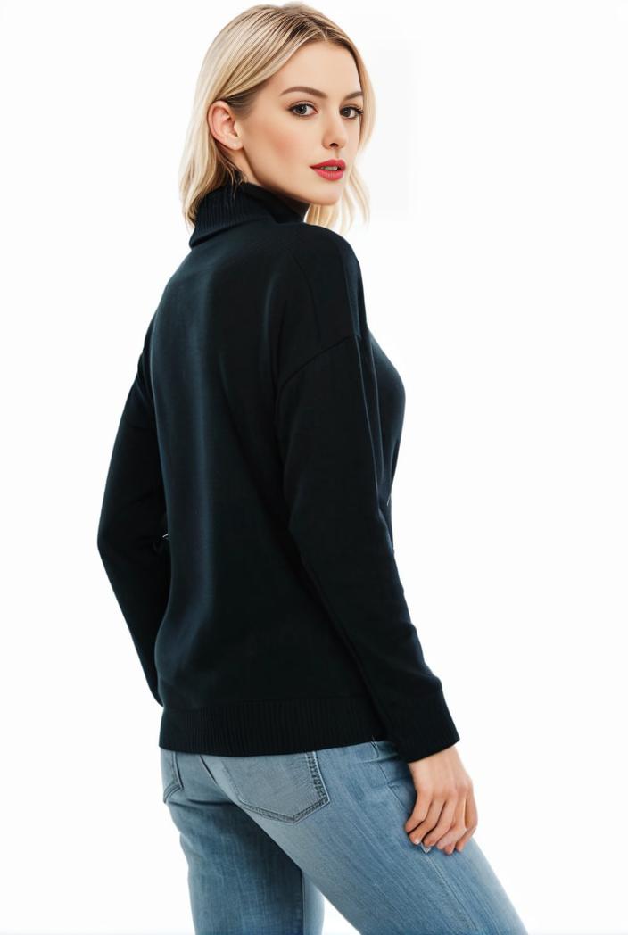 3 sets of turtleneck tees comfy long sleeve shirt perfect for spring autumn women s apparel 136827