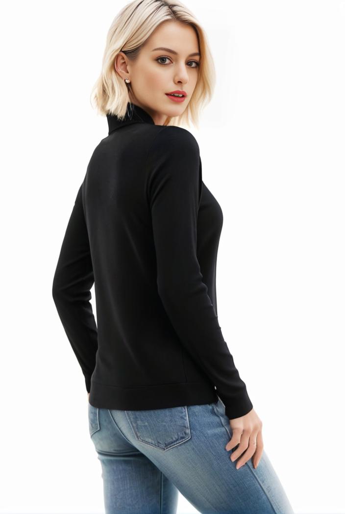 3 sets of turtleneck tees comfy long sleeve shirt perfect for spring autumn women s apparel 136830