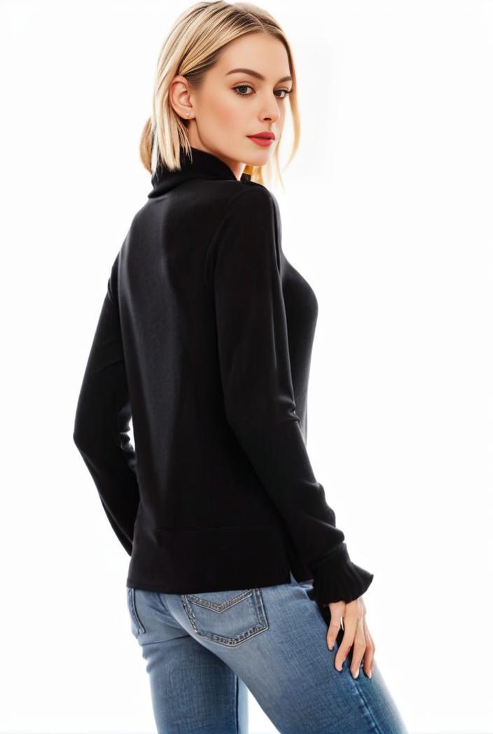 3 sets of turtleneck tees comfy long sleeve shirt perfect for spring autumn women s apparel 136831