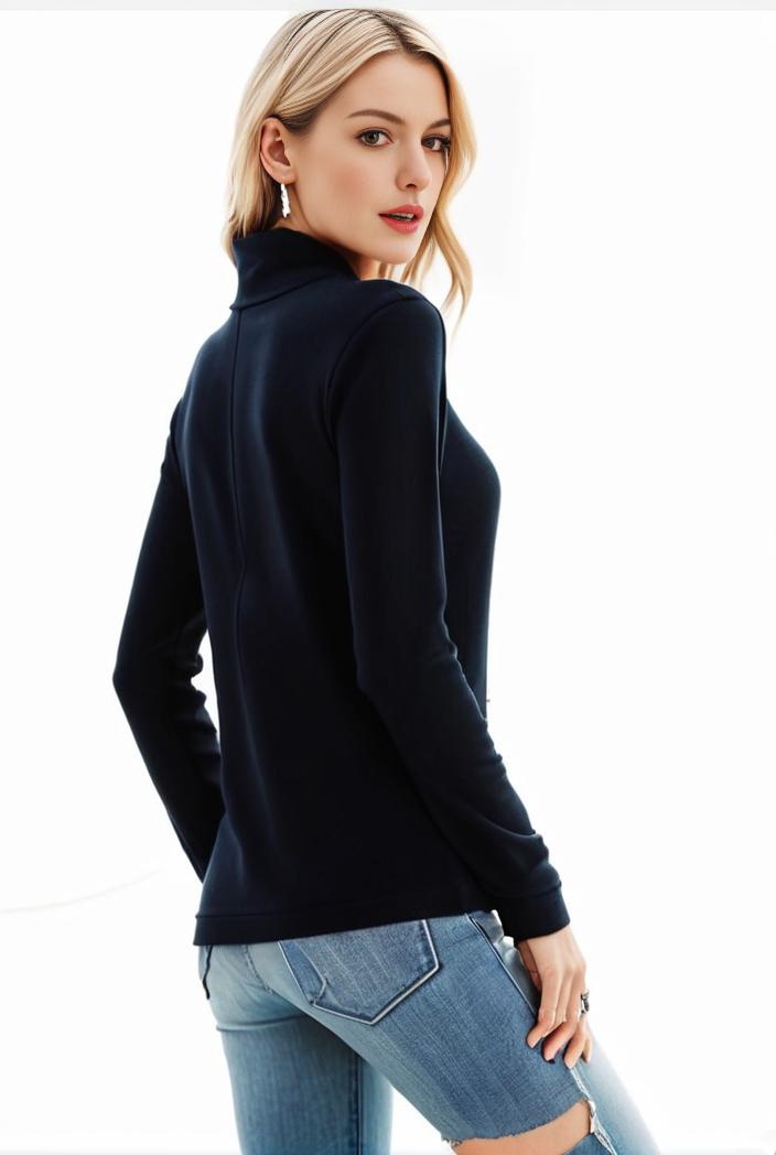 3 sets of turtleneck tees comfy long sleeve shirt perfect for spring autumn women s apparel 136832
