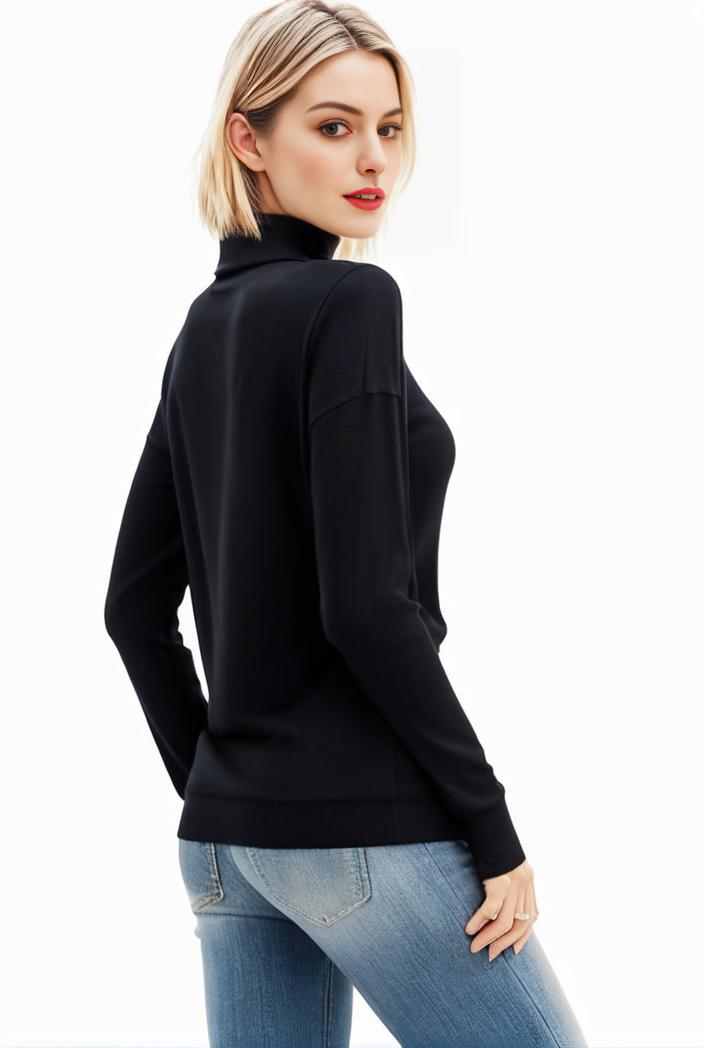 3 sets of turtleneck tees comfy long sleeve shirt perfect for spring autumn women s apparel 136833