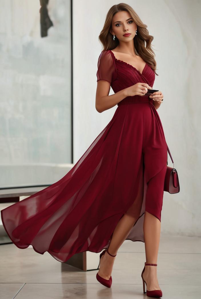 3 4 sleeve sheer sequin stripe high low hem evening dress 135043