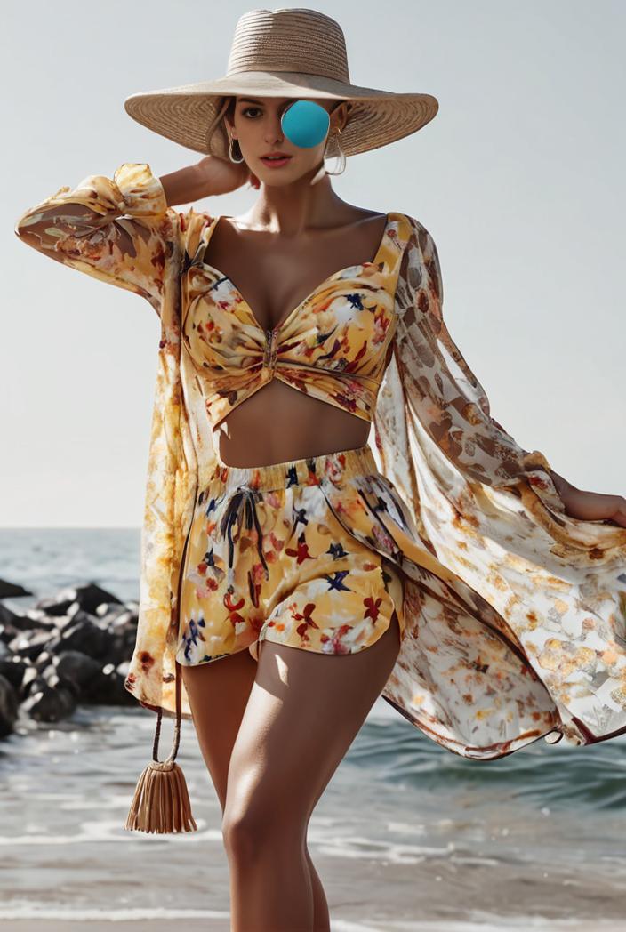 3 pieces sexy print bikini women high waist swimsuit cover up swimwear female lady bathing suit swimming summer beachwear 105180