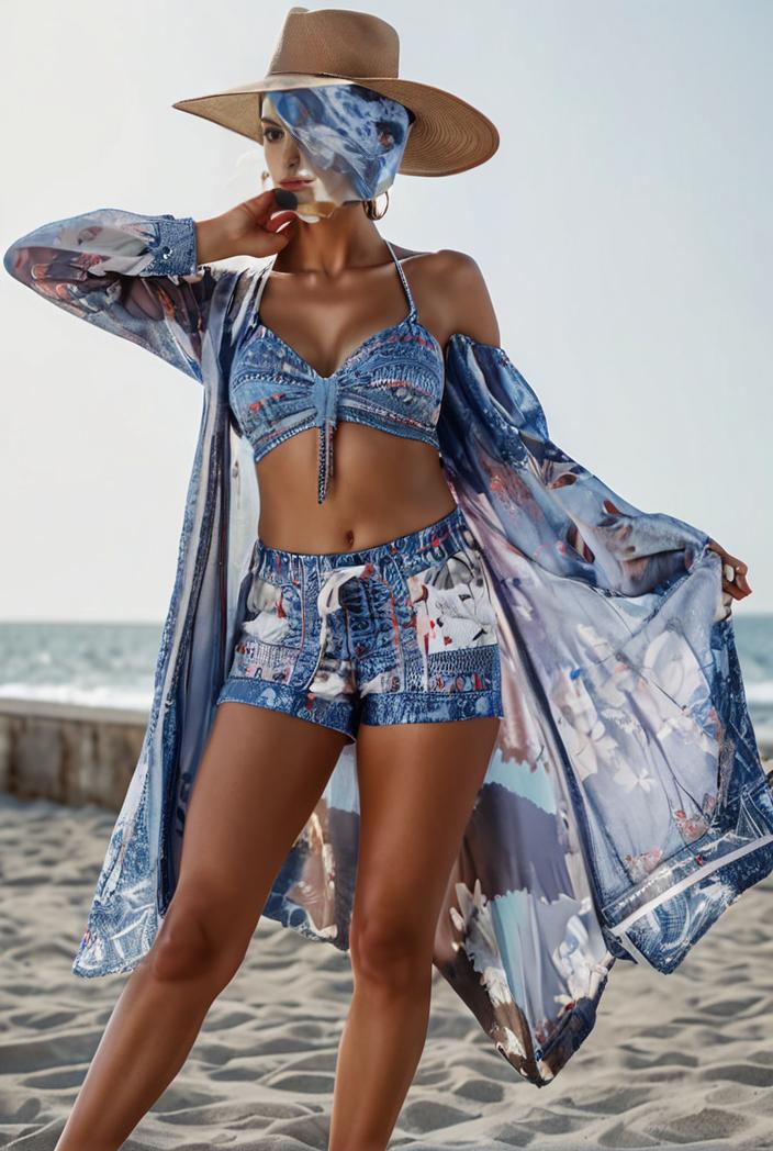 3 pieces sexy print bikini women high waist swimsuit cover up swimwear female lady bathing suit swimming summer beachwear 105239