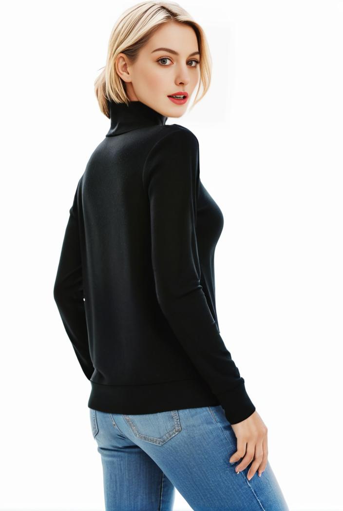 3 sets of turtleneck tees comfy long sleeve shirt perfect for spring autumn women s apparel 105361